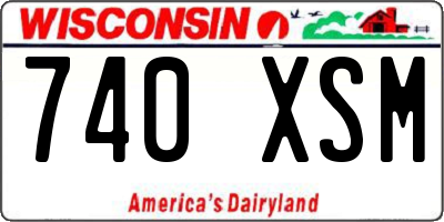 WI license plate 740XSM