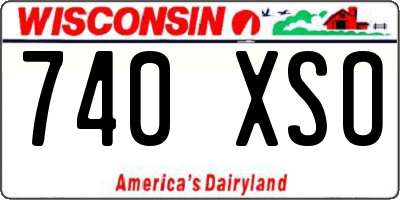 WI license plate 740XSO