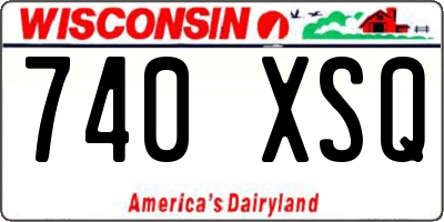 WI license plate 740XSQ