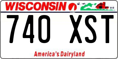 WI license plate 740XST