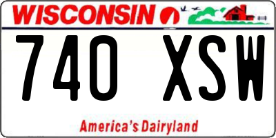 WI license plate 740XSW