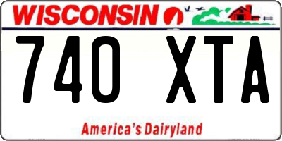 WI license plate 740XTA