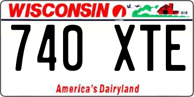 WI license plate 740XTE