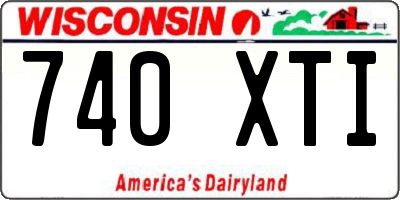 WI license plate 740XTI