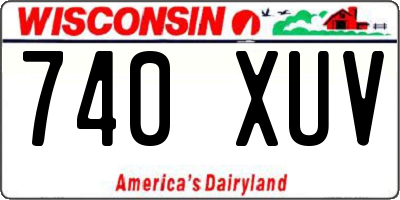 WI license plate 740XUV