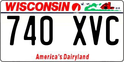 WI license plate 740XVC