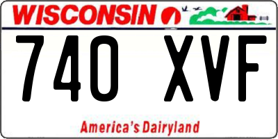 WI license plate 740XVF