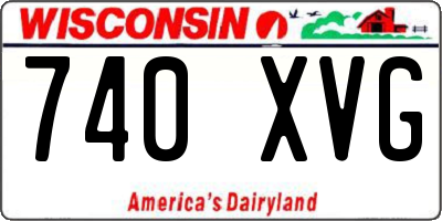WI license plate 740XVG
