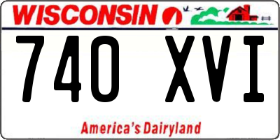 WI license plate 740XVI