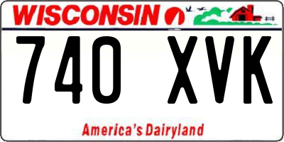 WI license plate 740XVK
