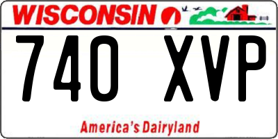 WI license plate 740XVP