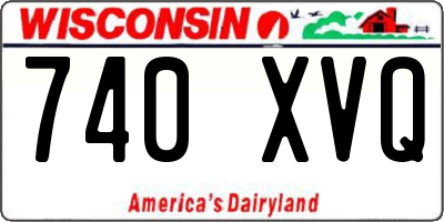 WI license plate 740XVQ
