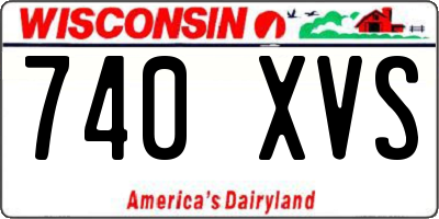 WI license plate 740XVS