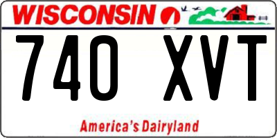 WI license plate 740XVT