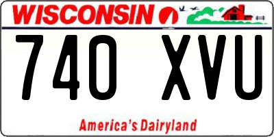 WI license plate 740XVU