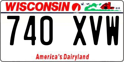 WI license plate 740XVW