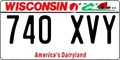 WI license plate 740XVY