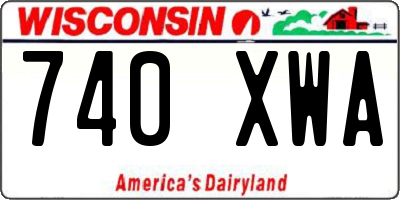 WI license plate 740XWA