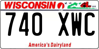 WI license plate 740XWC