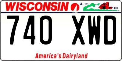 WI license plate 740XWD