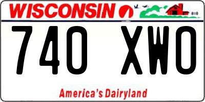 WI license plate 740XWO