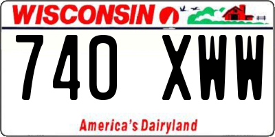 WI license plate 740XWW