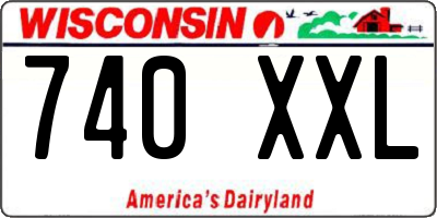 WI license plate 740XXL