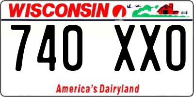 WI license plate 740XXO