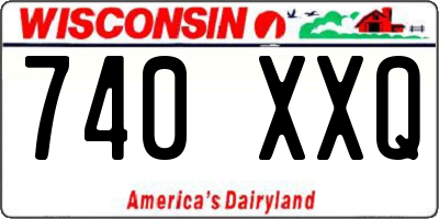 WI license plate 740XXQ
