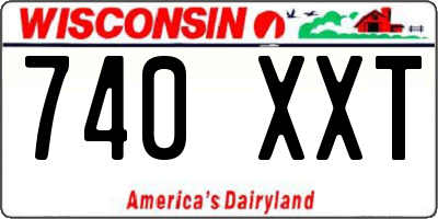 WI license plate 740XXT