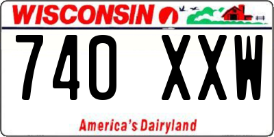 WI license plate 740XXW