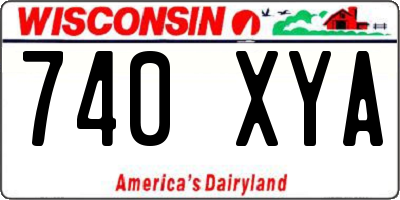 WI license plate 740XYA