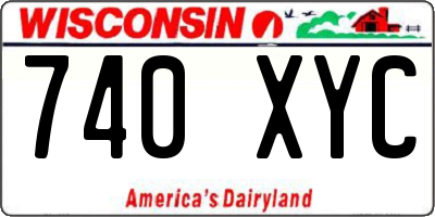WI license plate 740XYC