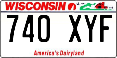 WI license plate 740XYF