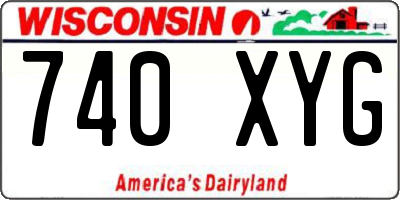 WI license plate 740XYG