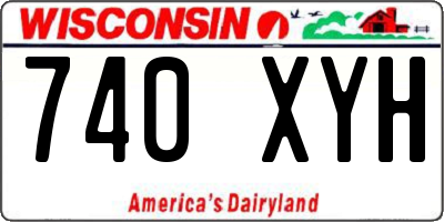 WI license plate 740XYH