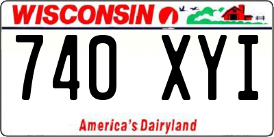 WI license plate 740XYI
