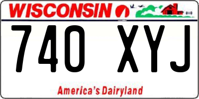 WI license plate 740XYJ