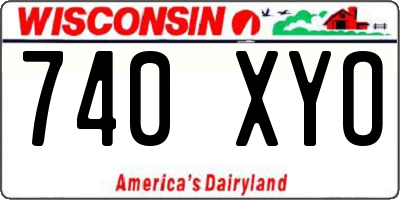 WI license plate 740XYO