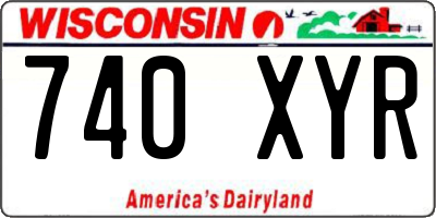 WI license plate 740XYR