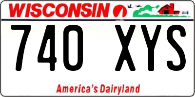 WI license plate 740XYS