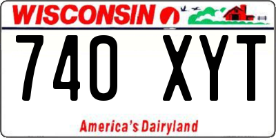 WI license plate 740XYT