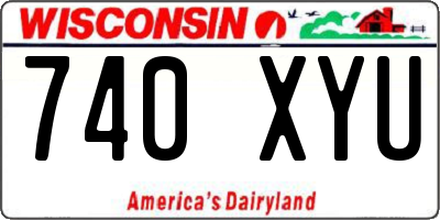 WI license plate 740XYU
