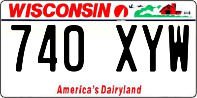 WI license plate 740XYW