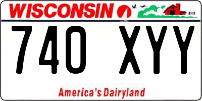 WI license plate 740XYY