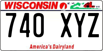 WI license plate 740XYZ