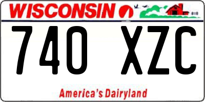 WI license plate 740XZC