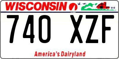 WI license plate 740XZF