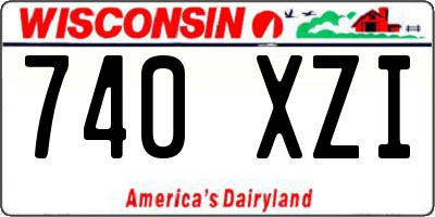 WI license plate 740XZI