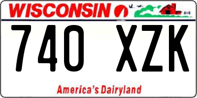 WI license plate 740XZK